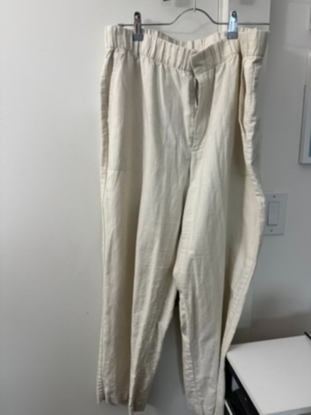 Gap Cream Wide Leg Linen Pants - Size L